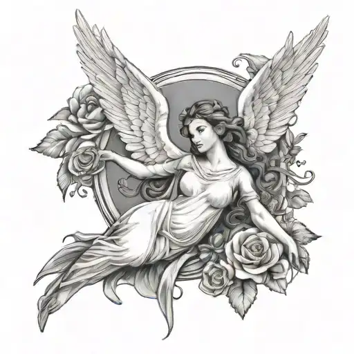 Woman Angel And Dove