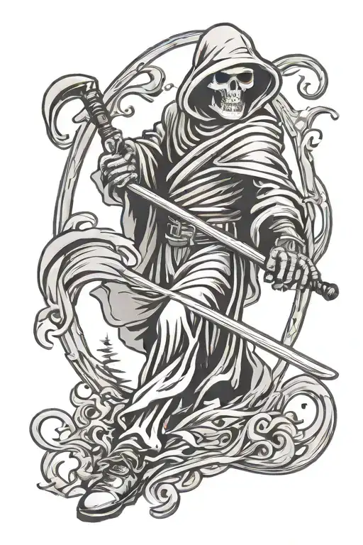 Grim Reaper Playing Golf Club