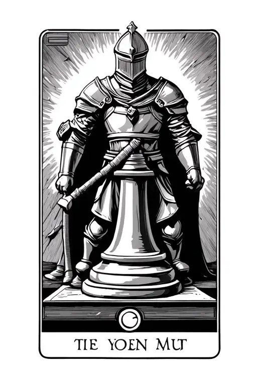 Tarot Card Featuring Knight Chess Piece