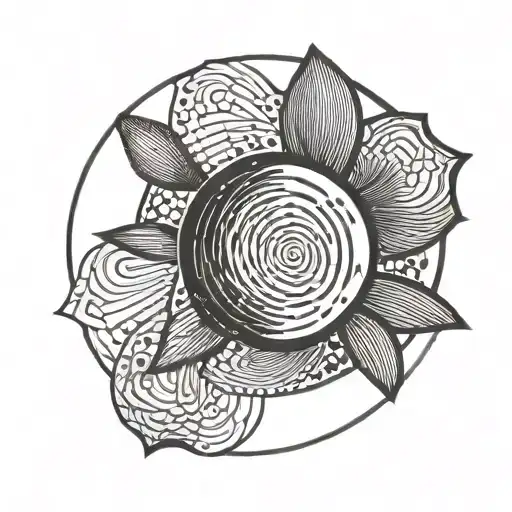 Dot Inside Circle With Lines On Right And Left Side Of Circle