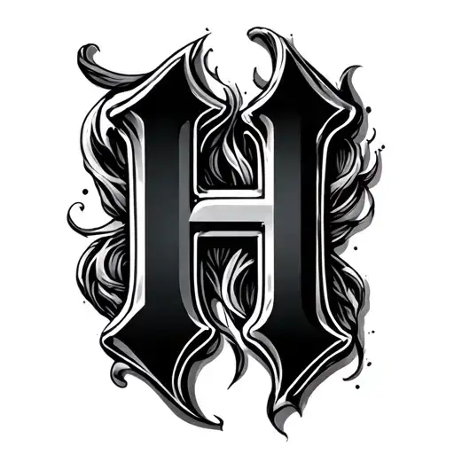 The Letter H With Long Sides That Fade Out