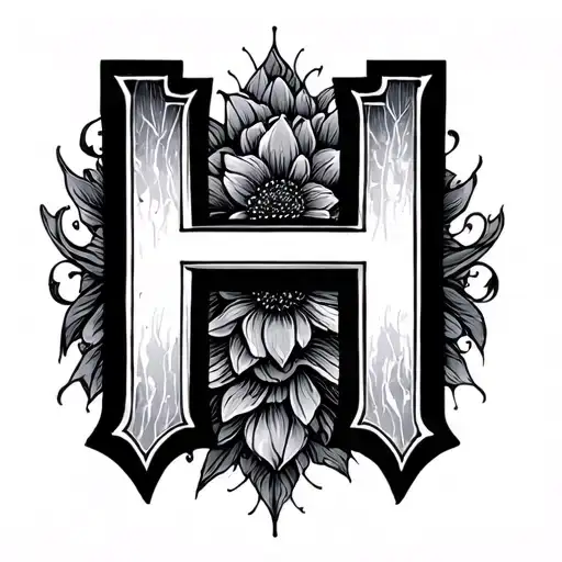The Letter H With Really Long Sides That Run Down And Fade Out