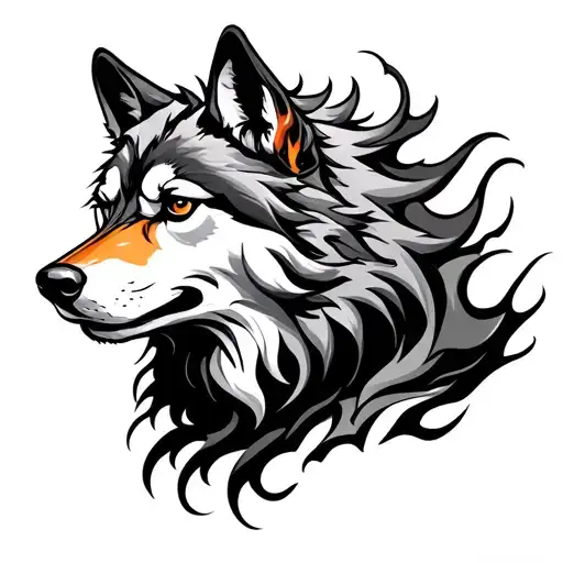 Fire Flames Wolf