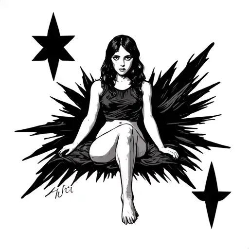 Tarot Card Featuring Girl Sitting