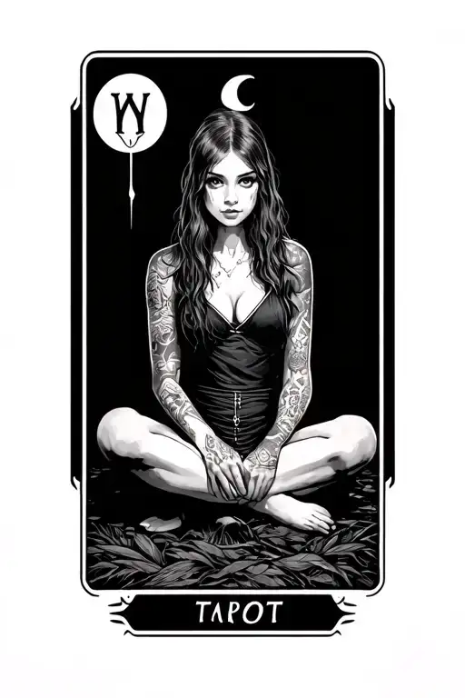 Tarot Card Featuring Girl Sitting
