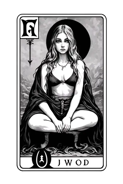 Tarot Card Featuring Girl Sitting