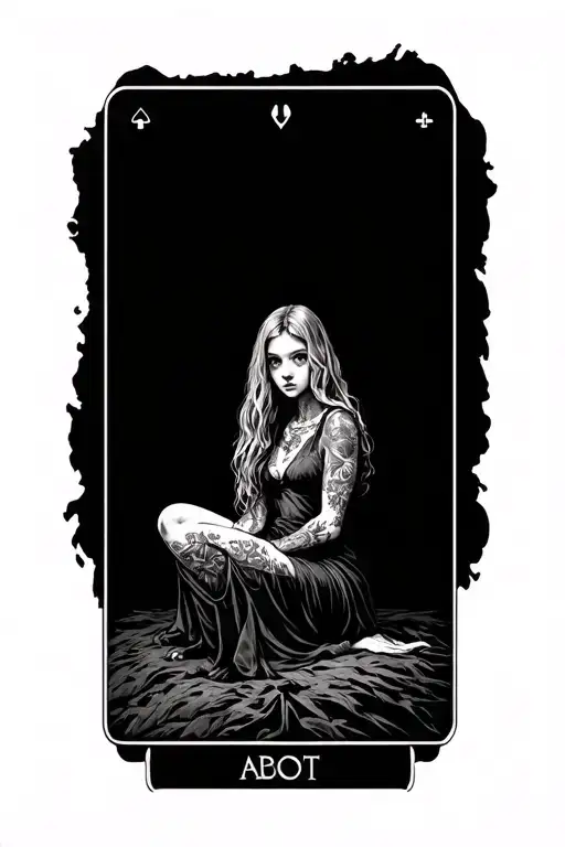 Tarot Card Featuring Girl Sitting