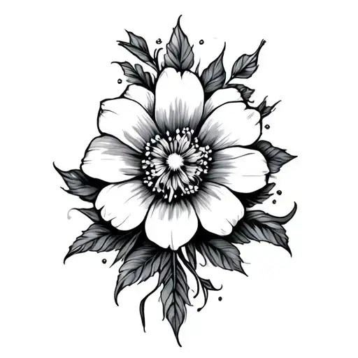 Flower And Cross Intertwined