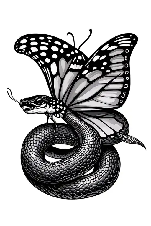 Butterfly And Snake