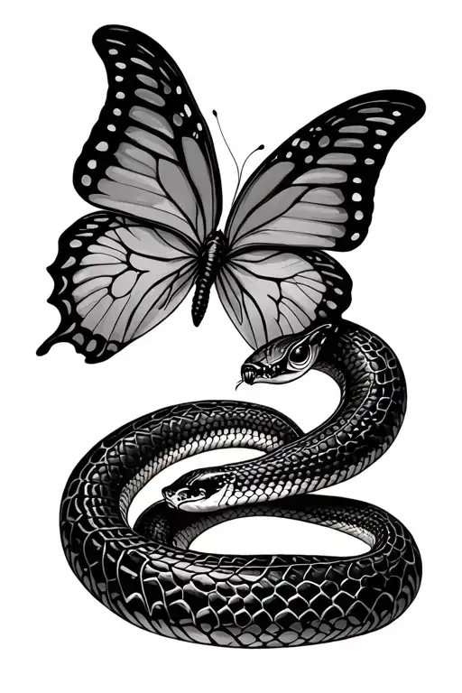 Butterfly And Snake