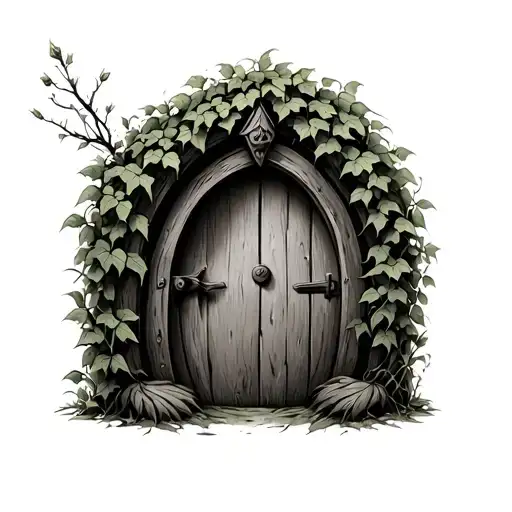 Hobbit Hole Door And Ivy