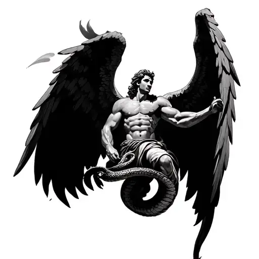 Michael The Archangel Slaying Serpent