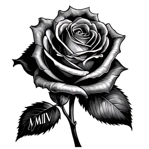 Long Rose With The Name Mmiv