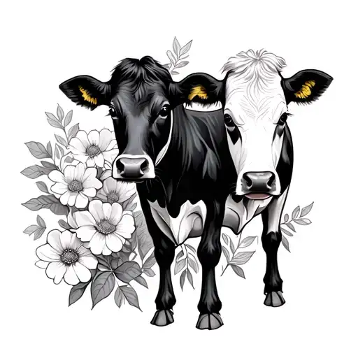 Cows And Flowers