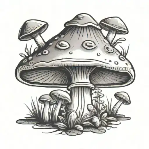 Pschadelic Mushroom With Eye
