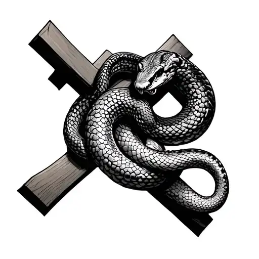 Snake On A Chretian Cross