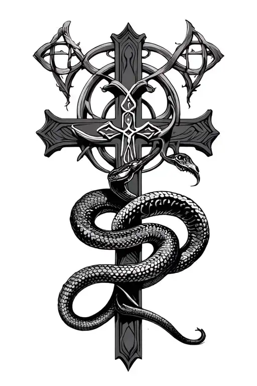 Snake On A Chretian Cross