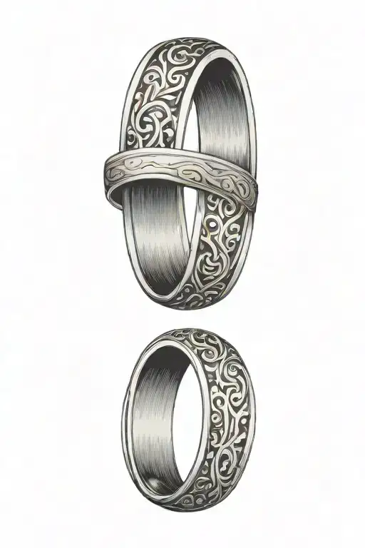 Date Wedding Ring Tattoo Design