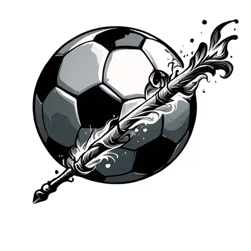 Soccer Ball With Magic Wand Intertwined