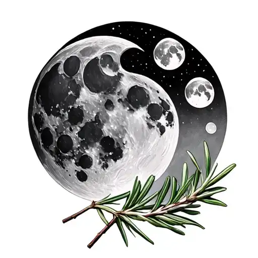 Moon Phases With Rosemary Branch