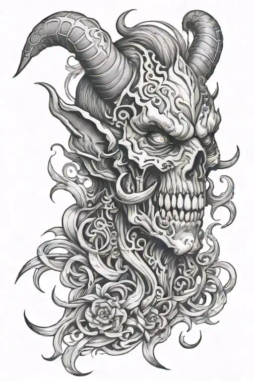 Background Pattern For A Demon Girl Tatoo Already Done