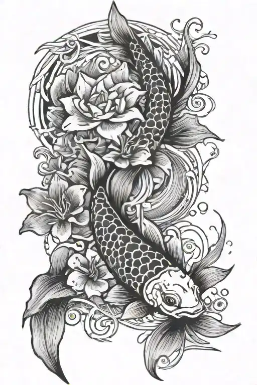 Lillie's And Koi Fish Swimming