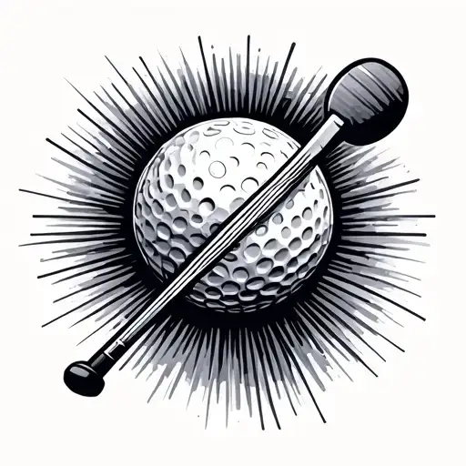 Golf Minimal Line Art