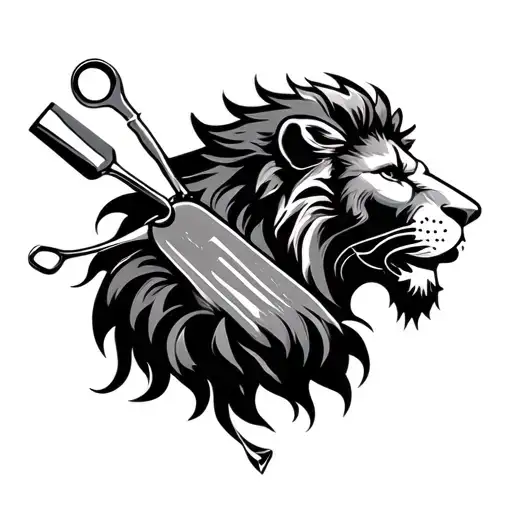Lion And Chef Tools Forming The Shape