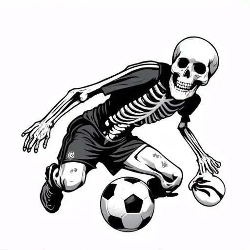 Skeleton Playing Soccer