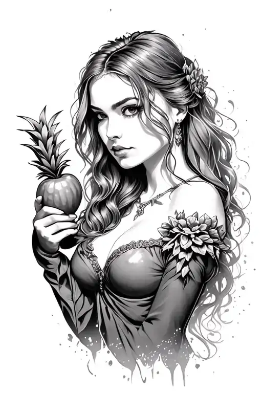 Woman Like Scarlett Witch With Poneapple Wand