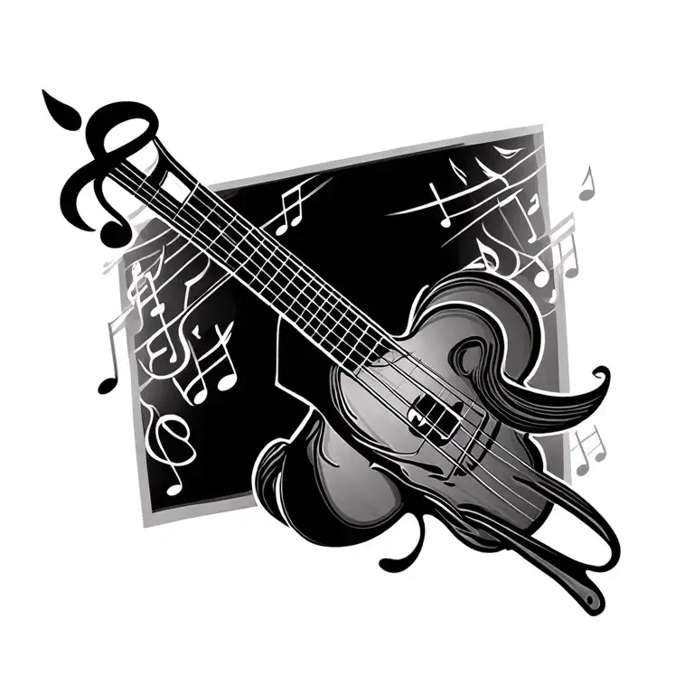 Music And Note With Lines