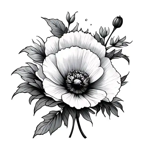 Poppy And Chrysanthemum