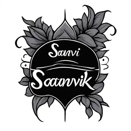 Make A Chest Tattoo Adding Two Names Together The Names Are Saanvi And Saanvik
