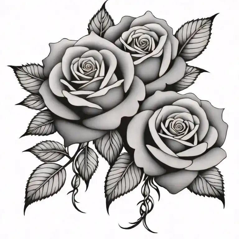 Rose Intertwined Roses Realistic