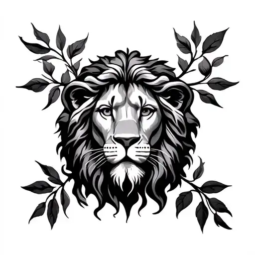 Jesus Lion Rose Intertwined