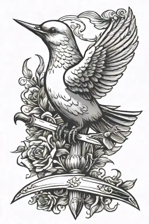 Dove Being Stabbed By A Dagger