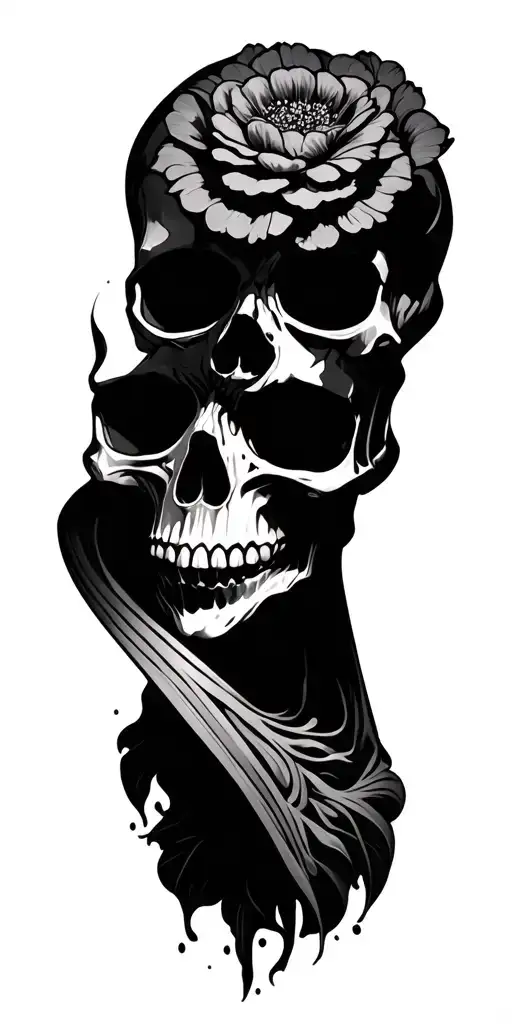 No Flowers Emo Skull