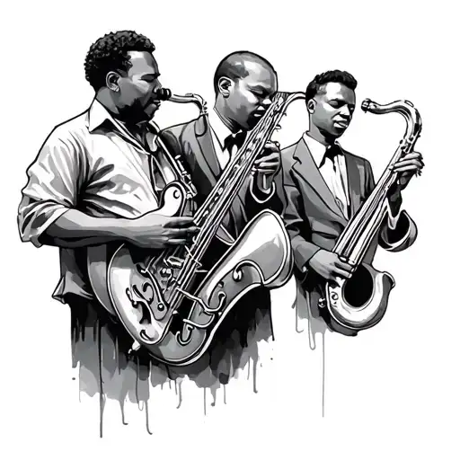 A Jazz Band Scribbled In Fine Link Ink
