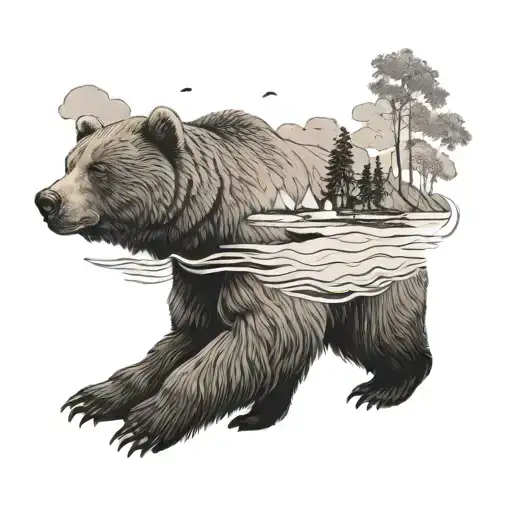 Brown Bear And Beach