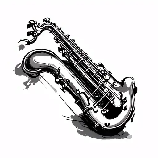 Pen Ink Rough Line Work Of Jazz And Very Simple 2D Drawing