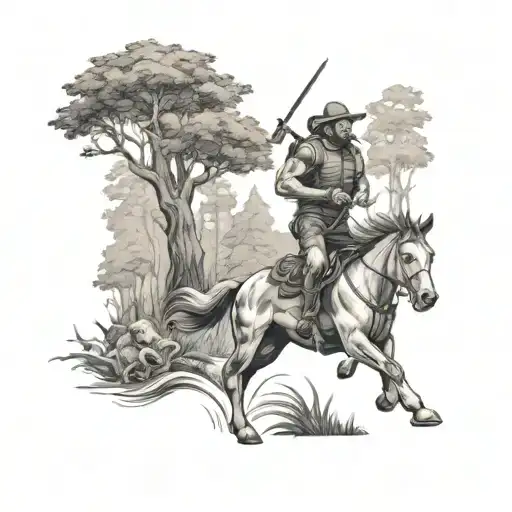 A Detailed Portrait Of The Client Running Through A Forest With Animals Running Alongside Them