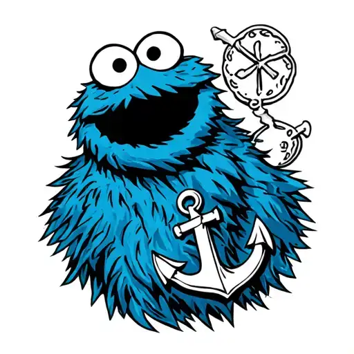 Cookie Monster With An Anchor