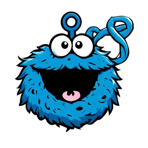 Cookie Monster With Anchor Intertwined Representing