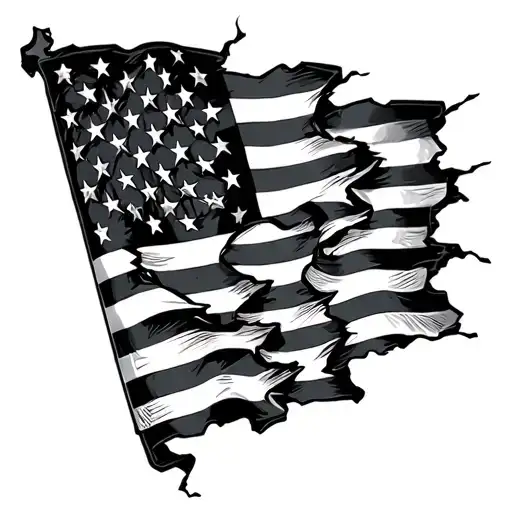 American Flag Ripping Through Skin