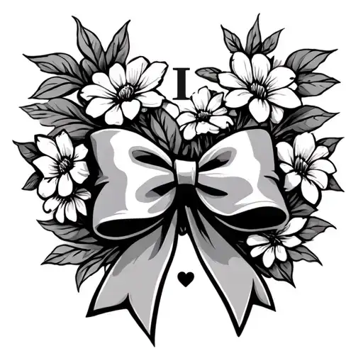 Flowers Growing Out Of The Name Faith And A Bow Dotting The I