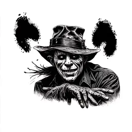 Freddy Krueger And A Paw Print