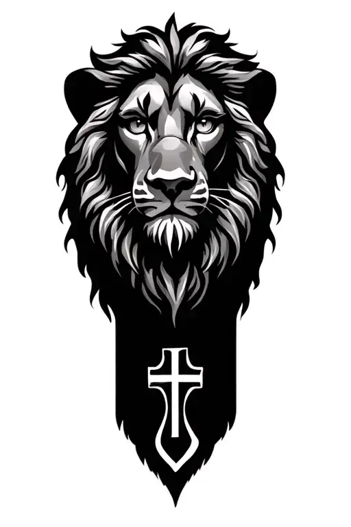 Lion With Cross In Eye Representing Jesus Christ