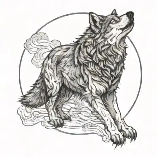 Wolf Line Drawing
