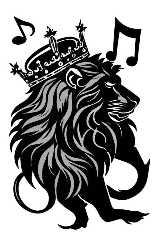 Crowned Lion Musical Notes And Symbols