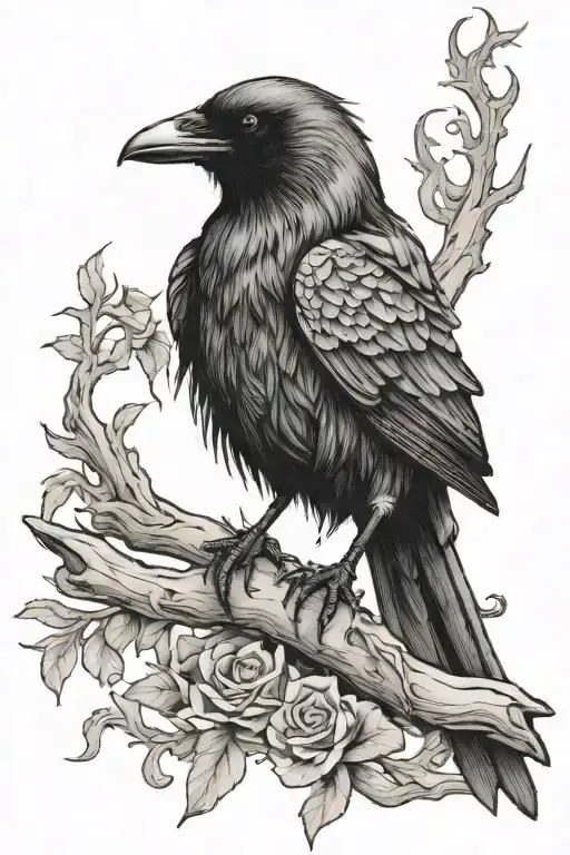 Gothic Raven Sitting